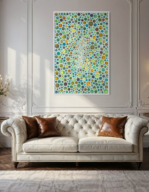 White Circles | Framed Giclee Print on Canvas